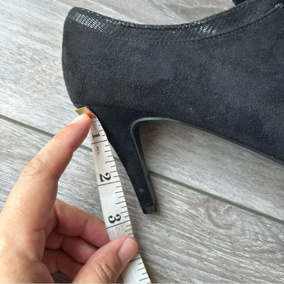 Naturalizer Timber Black Faux Suede Heeled Bootie Boots - Picture 14 of 14